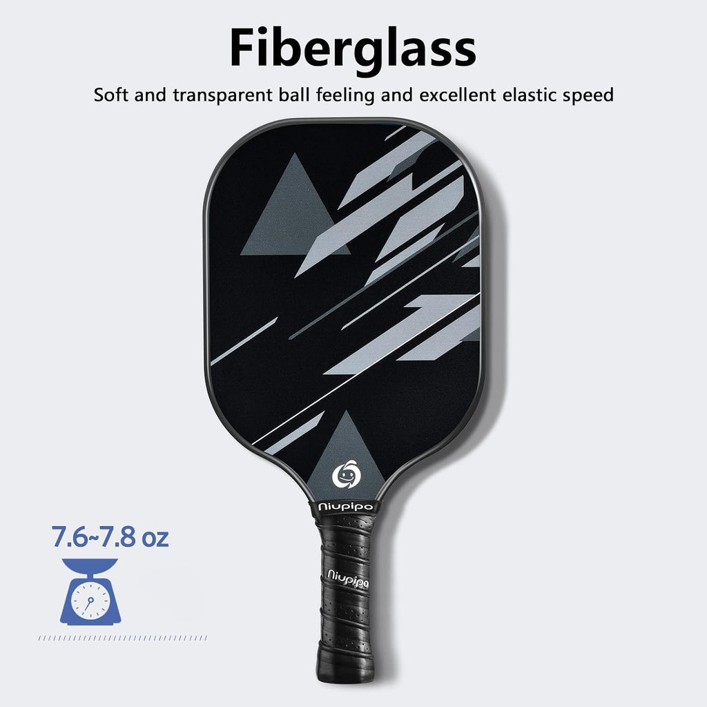 Pickleball Paddles Set of 2 or 4, USAPA Approved Fiberglass Pickleball Paddle Set with Balls and Bag, Polypropylene