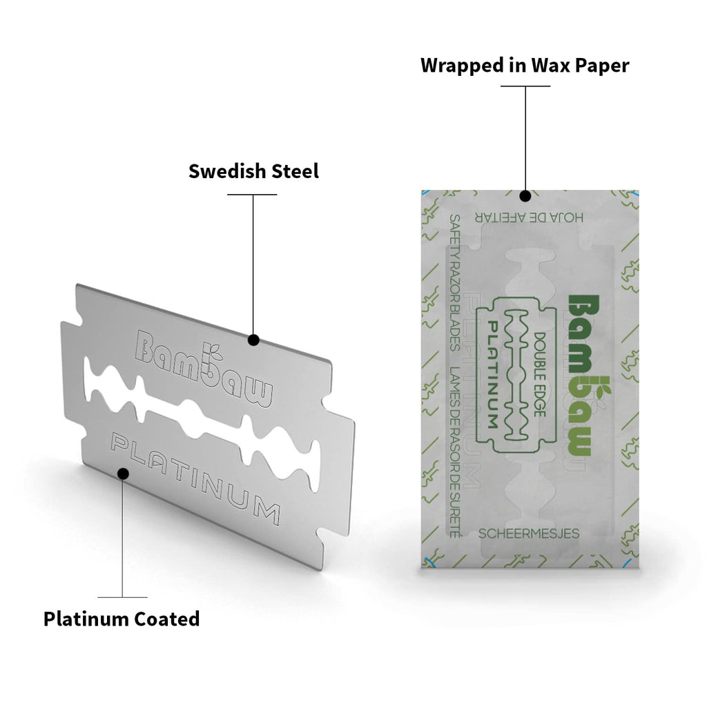 Safety Razor Blades for Men & Women, 60 Pack, Double Edge Razor Blades Refills, Platinum Swedish Stainless Steel