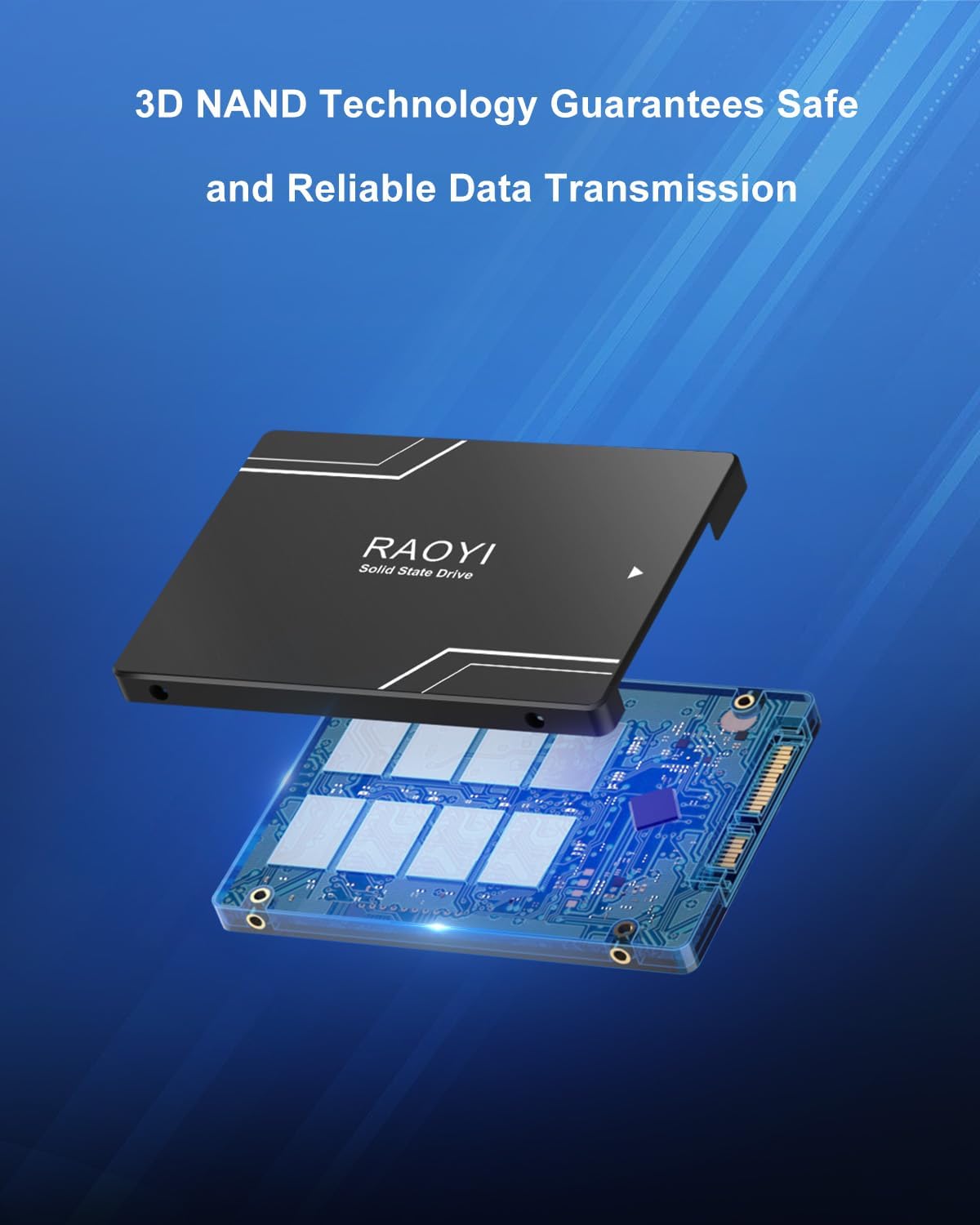 2TB Internal SSD SATA III 6Gb/s 2.5” Solid State Drive 3D NAND Flash Advanced SSD Hard Drive Up to 550MB/s SATA 3 SSD