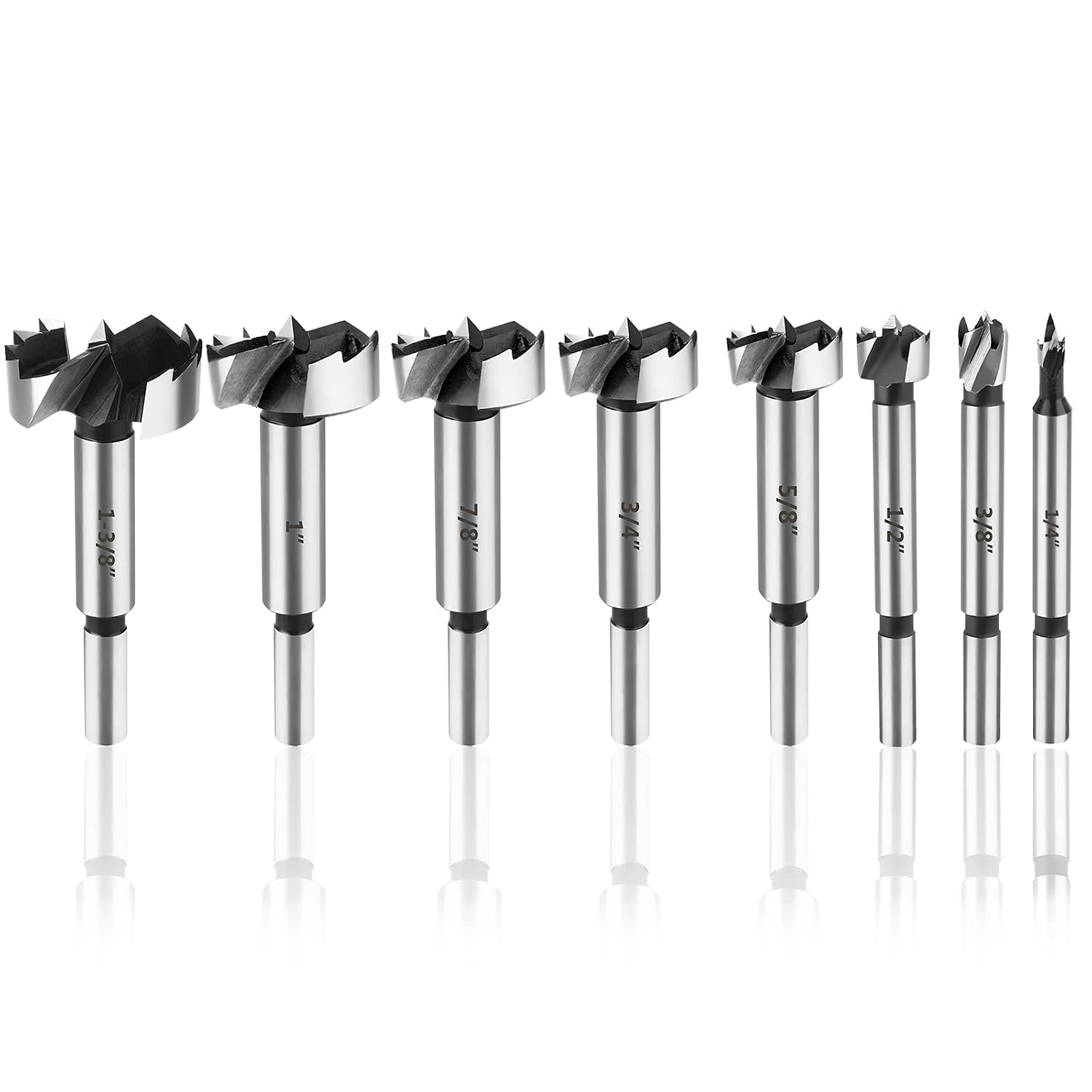 Forstner Bit Set 8Pcs - Forstner Bits for Wood, Wood Drilling with Storage Case