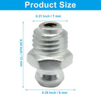 25 Pcs Hydraulic Grease Fitting Kit, M8, 8mm x 1mm