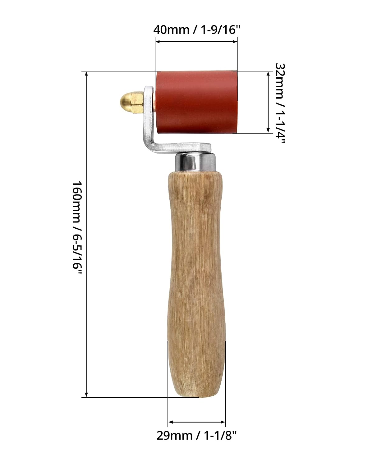 Silicone Seam Roller, High Temperature Resistant Silicon Seam Hand Pressure Roller Welding Tool, 40mm, Red