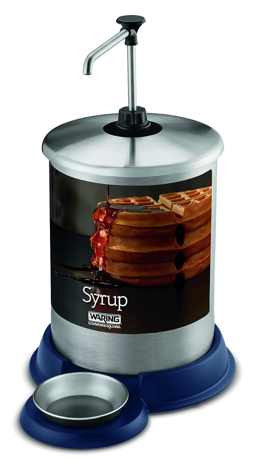 Commercial 1-Gallon Syrup Dispenser, 304 Stainless Steel Construction, Ergonomic Pump Handle