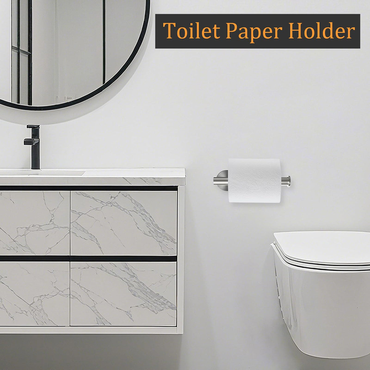 Toilet Paper Holder Wall Mount - Brushed Nickel