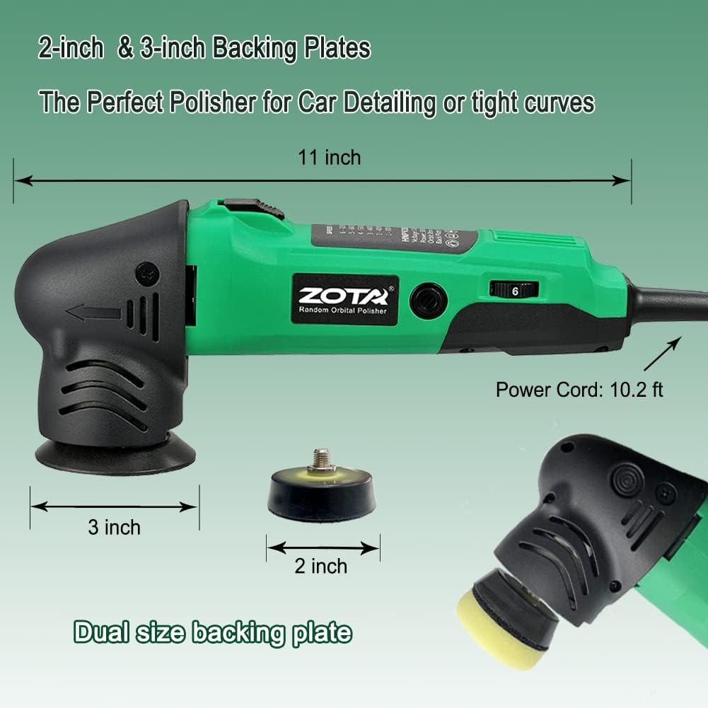 Mini Polisher, 2-inch/ 3inch Car Buffer Polisher with 8mm Random Orbital,Car Polishers and Buffers for Car