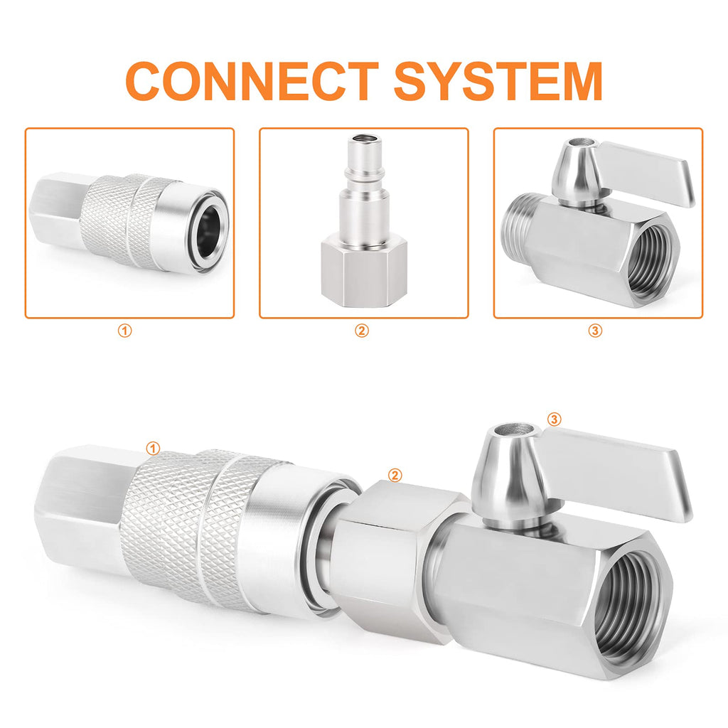 GASHER 12PCS 1/4-Inch Female Industrial Coupler,1/4 Basic Flow Quick Connect Air Coupler