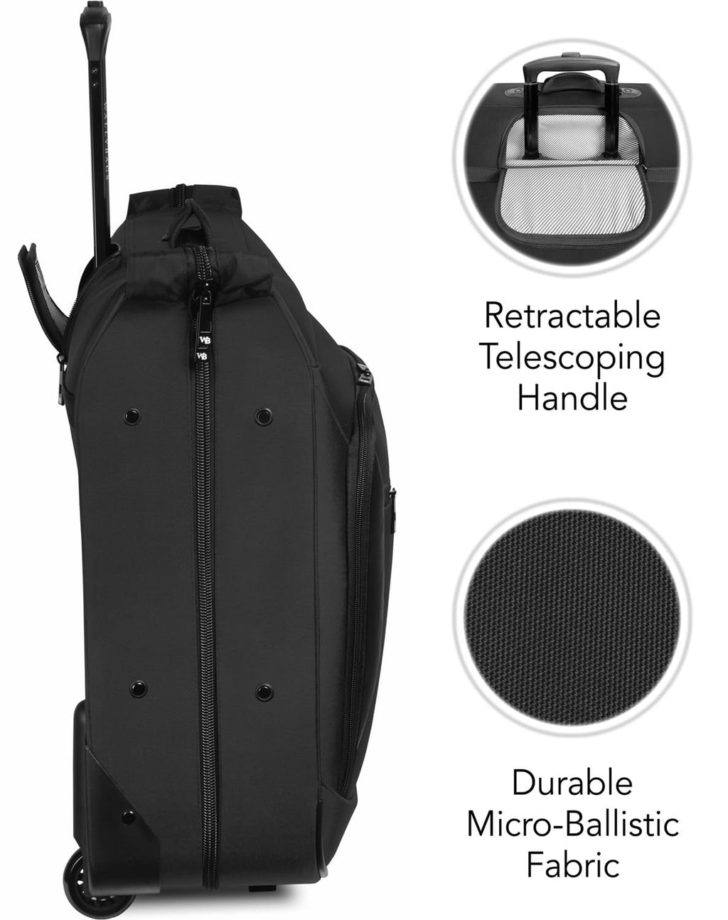 Solutions 45" Premium 2-Wheeled Rolling Garment Bag