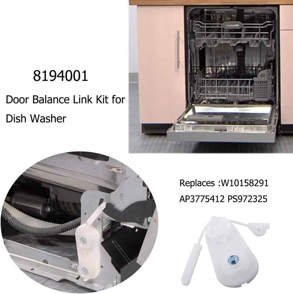 8194001 Dishwasher Door Cable Replacement for Whirlpool, Kenmore, KitchenAid, Maytag - Replaces AP3775412, W10158291, AH972325, EA972325, ERW10158291