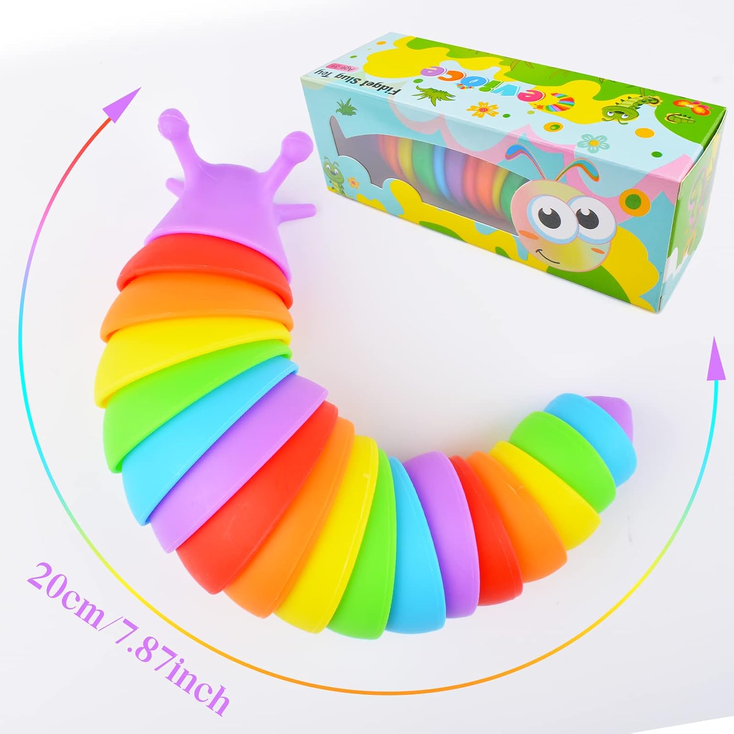 Fidget Slug Toy 3Pcs Autism Sensory Toys for Autistic Children Airplane Car Travel Essential Toys Gifts for Kids