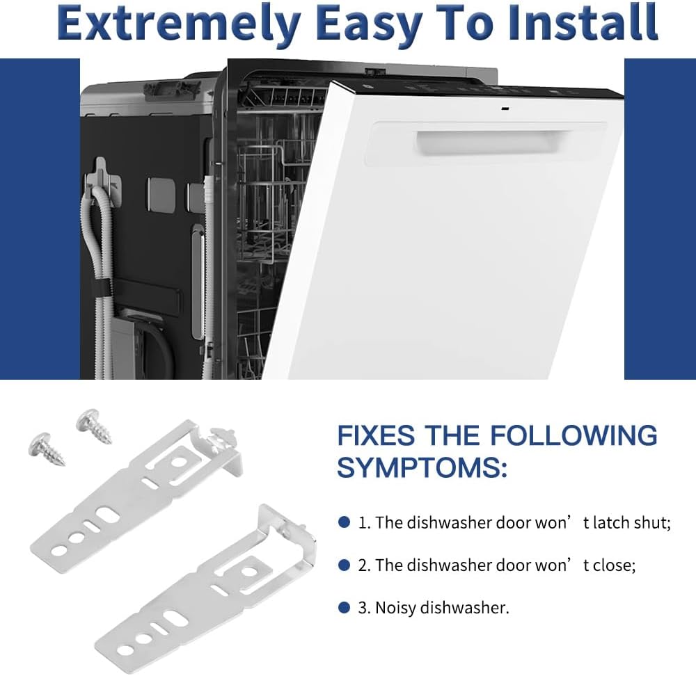 4 Pack WD01X27759 Dishwasher Countertop Mounting Bracket with Screws, Replacement Part Fit for GE, Hotpoint Dishwasher