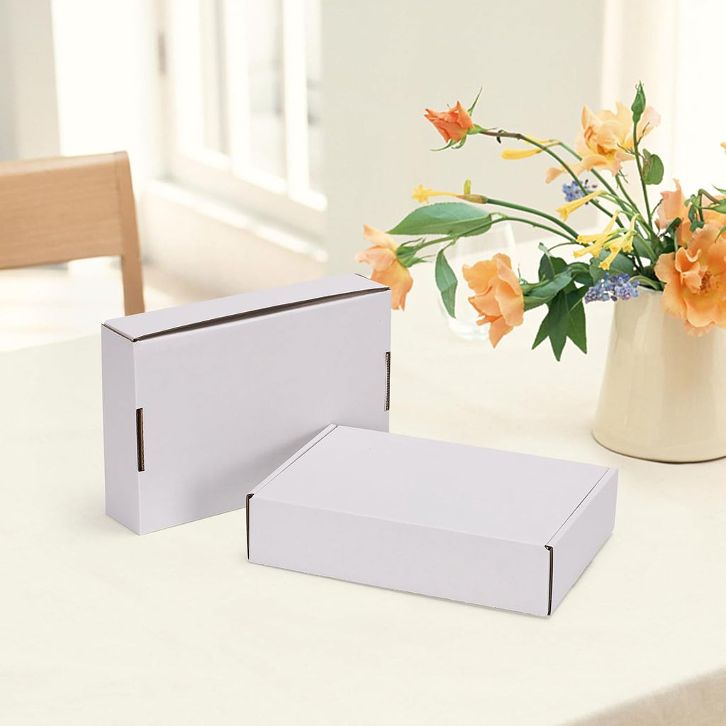 9x6x2 Shipping Boxes Set of 30, White Corrugated Cardboard Mailer Box for Packing Small Business