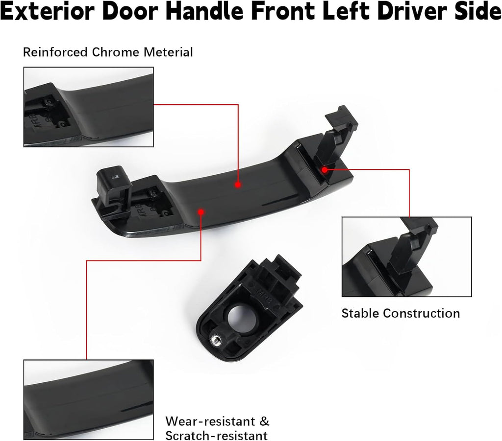 FAERSI Front Left Driver Side Exterior Door Handle Replacement for Chevrolet Equinox 2005-2012,Chevy Malibu 2004-2008,Pontiac G6 2005-2010,Replaces 22672194 GM1311184 83196