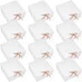 12pcs White Paperboard Clamshell Gift Boxes with Lid for Events