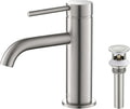 Circular Single Handle Bathroom Vanity Sink Faucet with Pop Up Drain | Solid Brass Lavatory Faucet with Water Supply