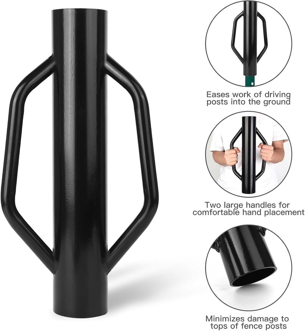 Fence Post Driver T Post Driver with Handle Metal Pounder Rammer for U Channel Wooden Fence 8LB