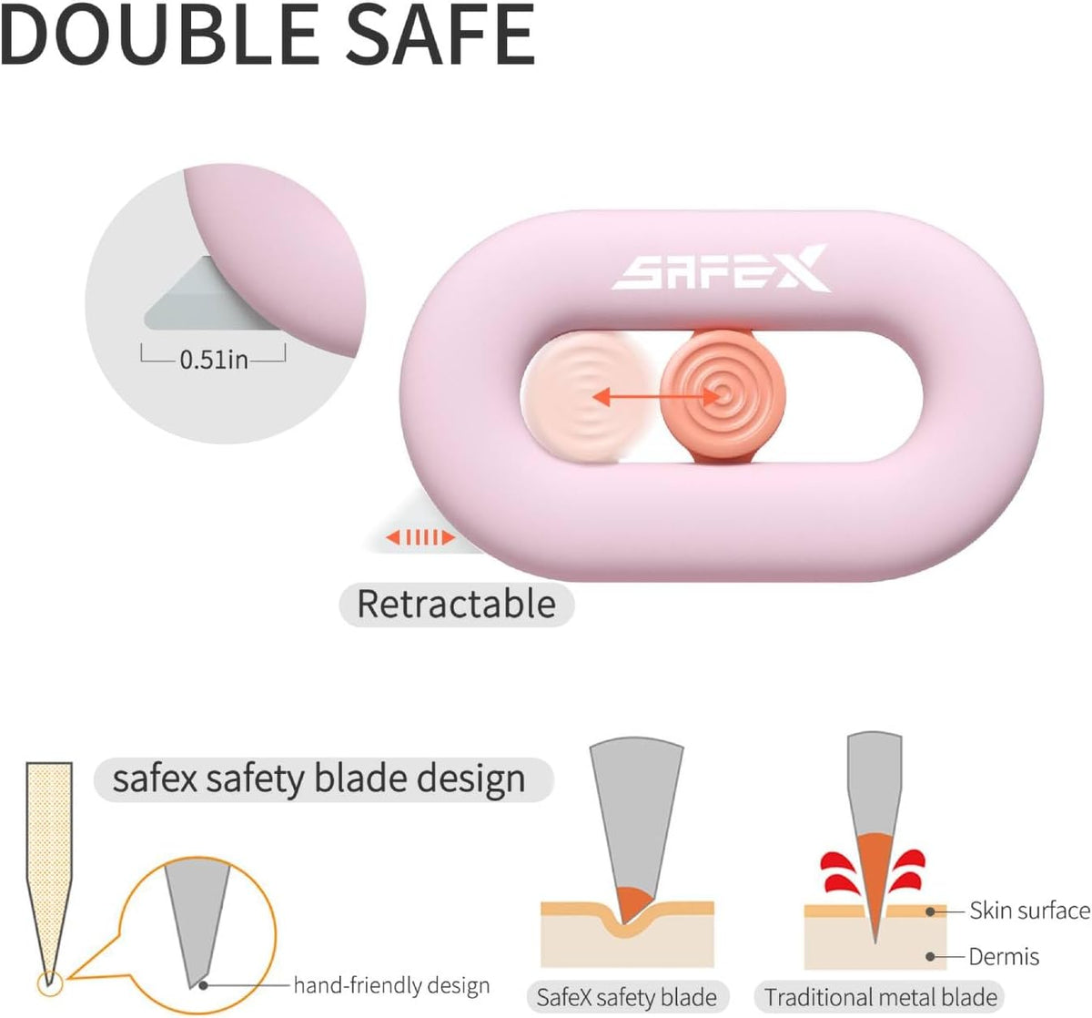 Box Cutter Retractable, Box Opener, Ceramic Box Cutter, Built-In Magnetic, Mini Box Cutter, Safety Box Cutter, Cute