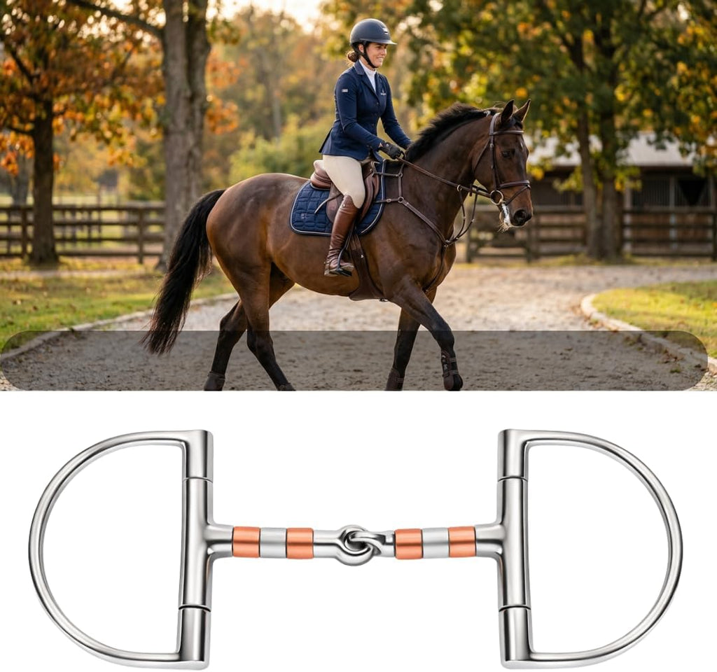 Snaffle Horse Bit with Rollers – Stainless Steel Horse Training Bit for Equestrian Riding, Western Tack Horse Bit for