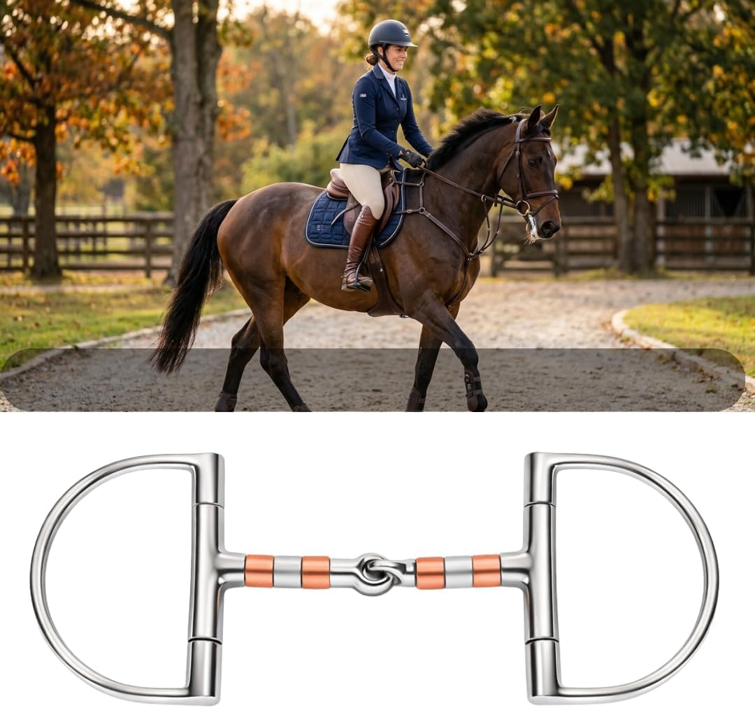 Snaffle Horse Bit with Rollers – Stainless Steel Horse Training Bit for Equestrian Riding, Western Tack Horse Bit for