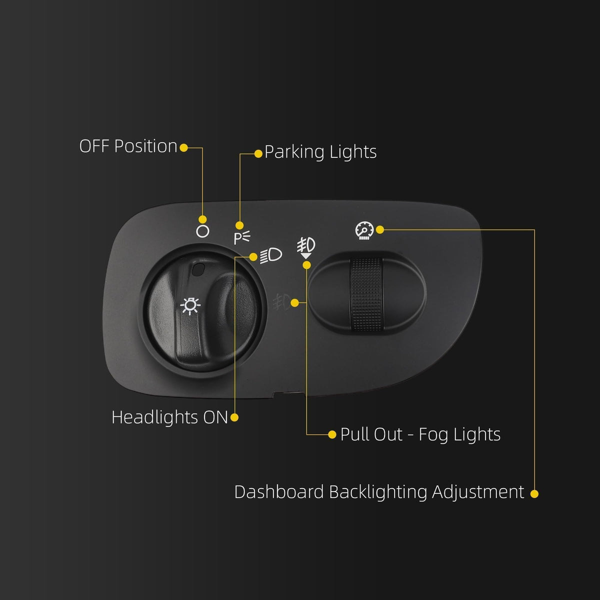 Dasbecan Headlight Switch Fit for 2000-2002 Ford Expedition with Fog Light