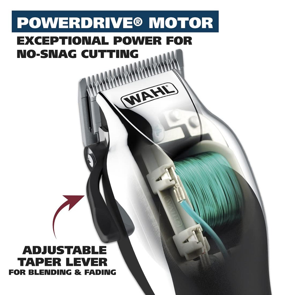 USA Chrome Pro Corded Clipper Complete Haircutting Kit for Men | Powerful Hair Clipper For Full Hair Clipping, Beard