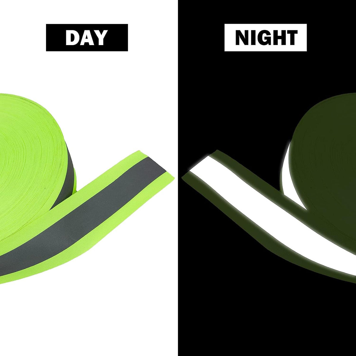 High Visibility Reflective Tape Strip, 2'' x 66ft Sew On Reflective Tape for Clothing, School Bags and Raincoats, DIY