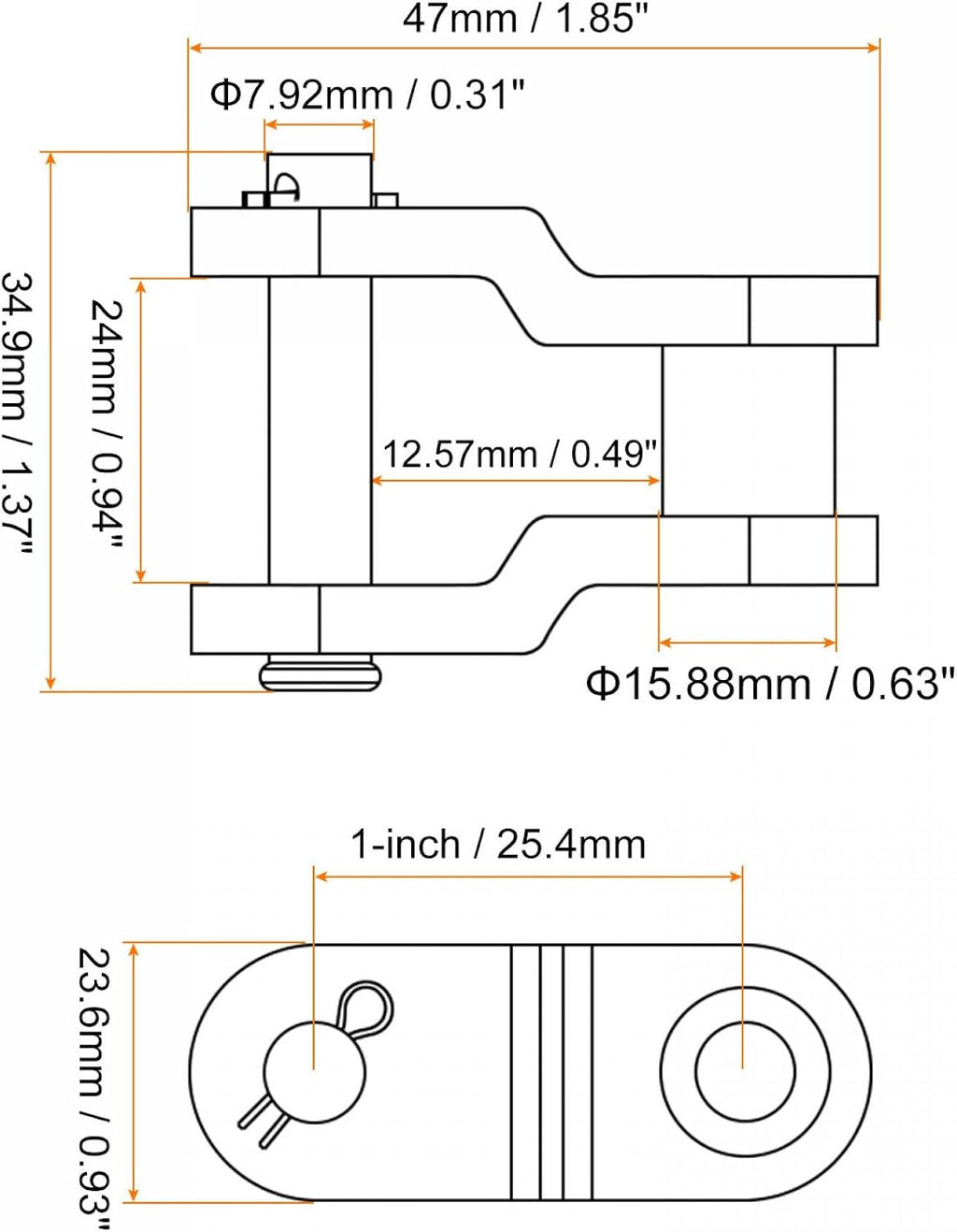 uxcell 6Pcs #80 Chain Offset Half Link Roller, 1" Pitch Carbon Steel, Standard Chain End Connector Split Links for 16A Chain