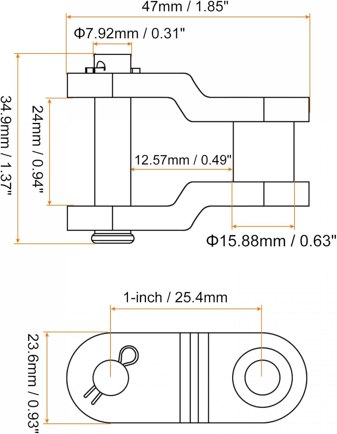 uxcell 6Pcs #80 Chain Offset Half Link Roller, 1" Pitch Carbon Steel, Standard Chain End Connector Split Links for 16A Chain