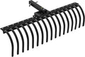 48 Inch Tow Behind Landscape Rake, Black Durable Tractor Rake with 2 Inch Receiver Fit for Lawn Tractor ATV UTV, All