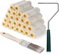 Paint Roller Covers, 26 Pack, 4 Inch 3/8" Nap Microfiber Small Paint Rollers Set, Mini Roller Brush Covers for All