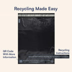 SMART 10x13 Recycled Poly Mailers - 100 Pack of Black Eco-Friendly Packaging Mailing Bags | Recyclable & Sustainable