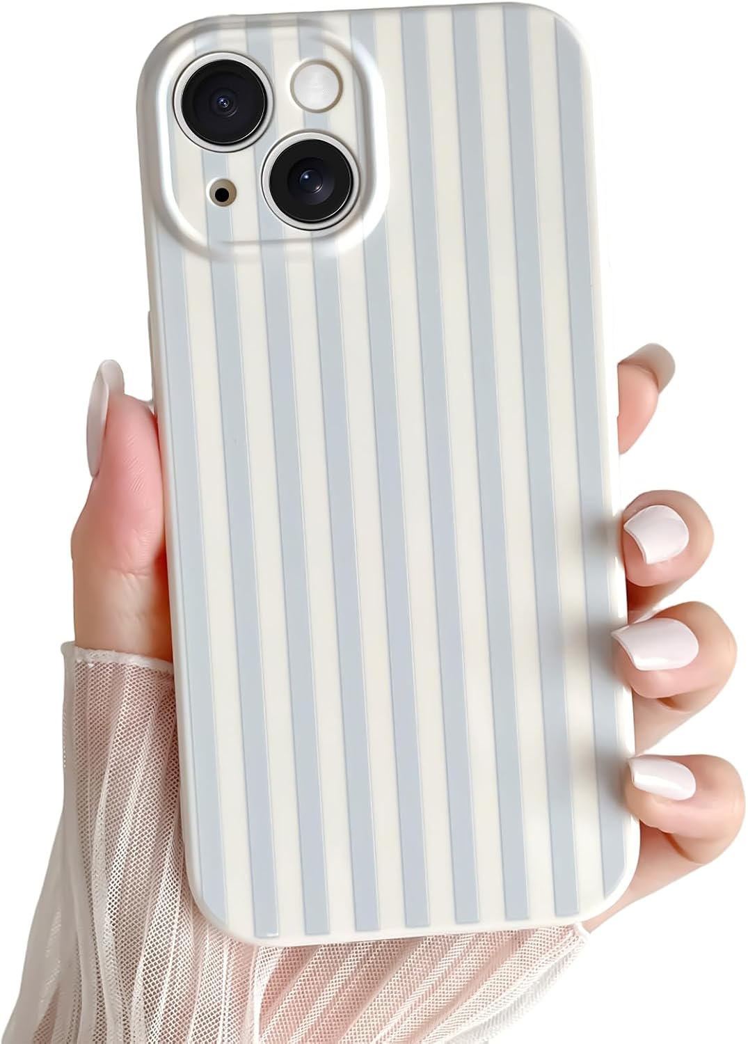 for iPhone 13 Case Cute Aesthetic Striped Phone Case for Women Girl Trendy Soft TPU Slim Shockproof Full Camera