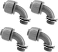 4-Pack 3/4 Inch Liquid Tight Conduit Connectors, Elbow