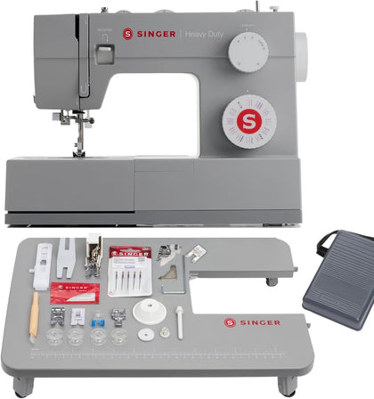 4452 Holiday Bundle Heavy Duty Sewing Machine + Accessory Kit | Extension table & 2 presser feet included, 32
