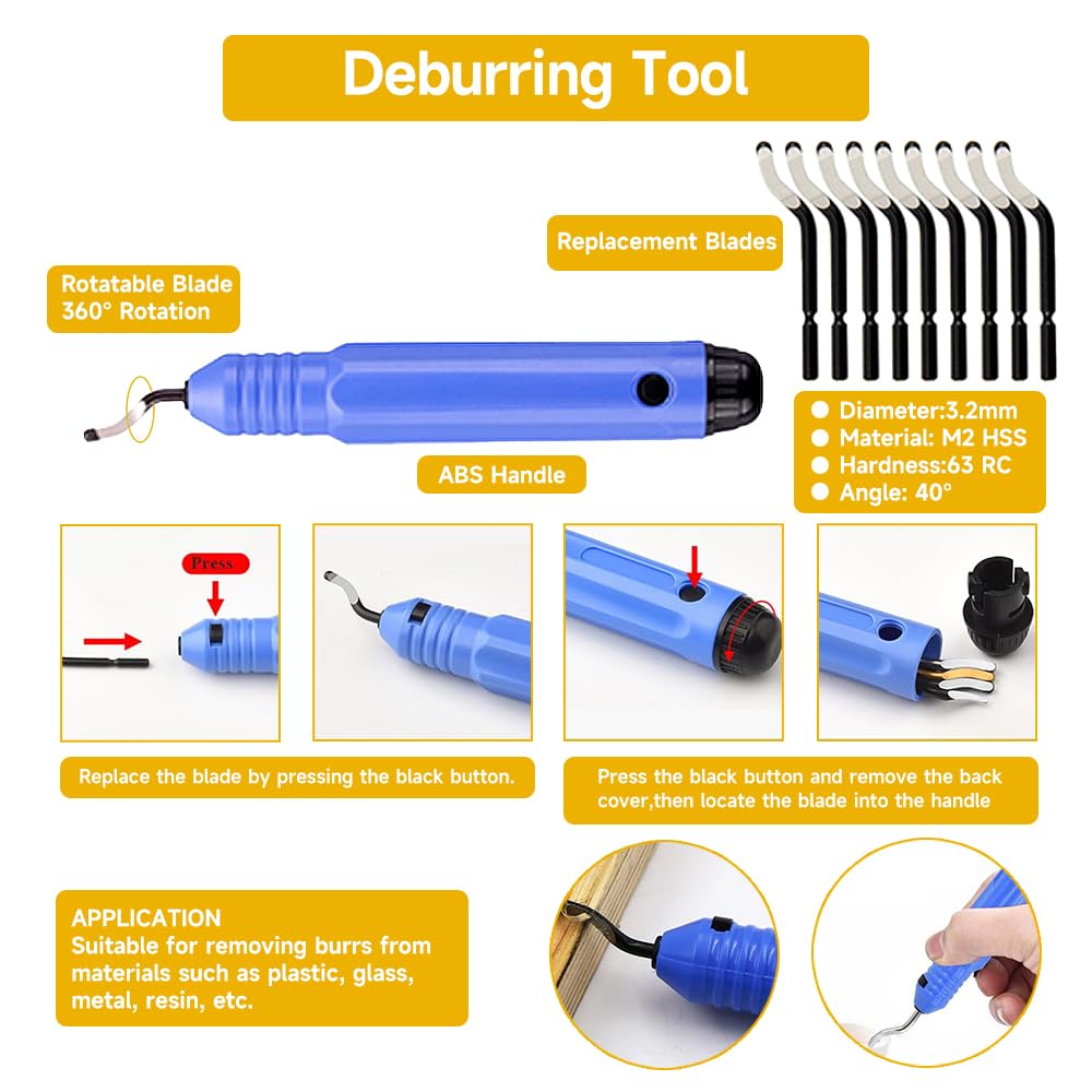 42-Piece 3D Printer Tool Kit with Deburring Tool and Diamond Files | Complete toolkit for print removal, cleanup