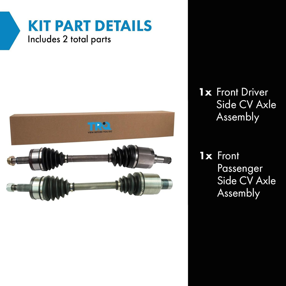 TRQ Front Driver & Passenger Side CV Axle Assembly Set
