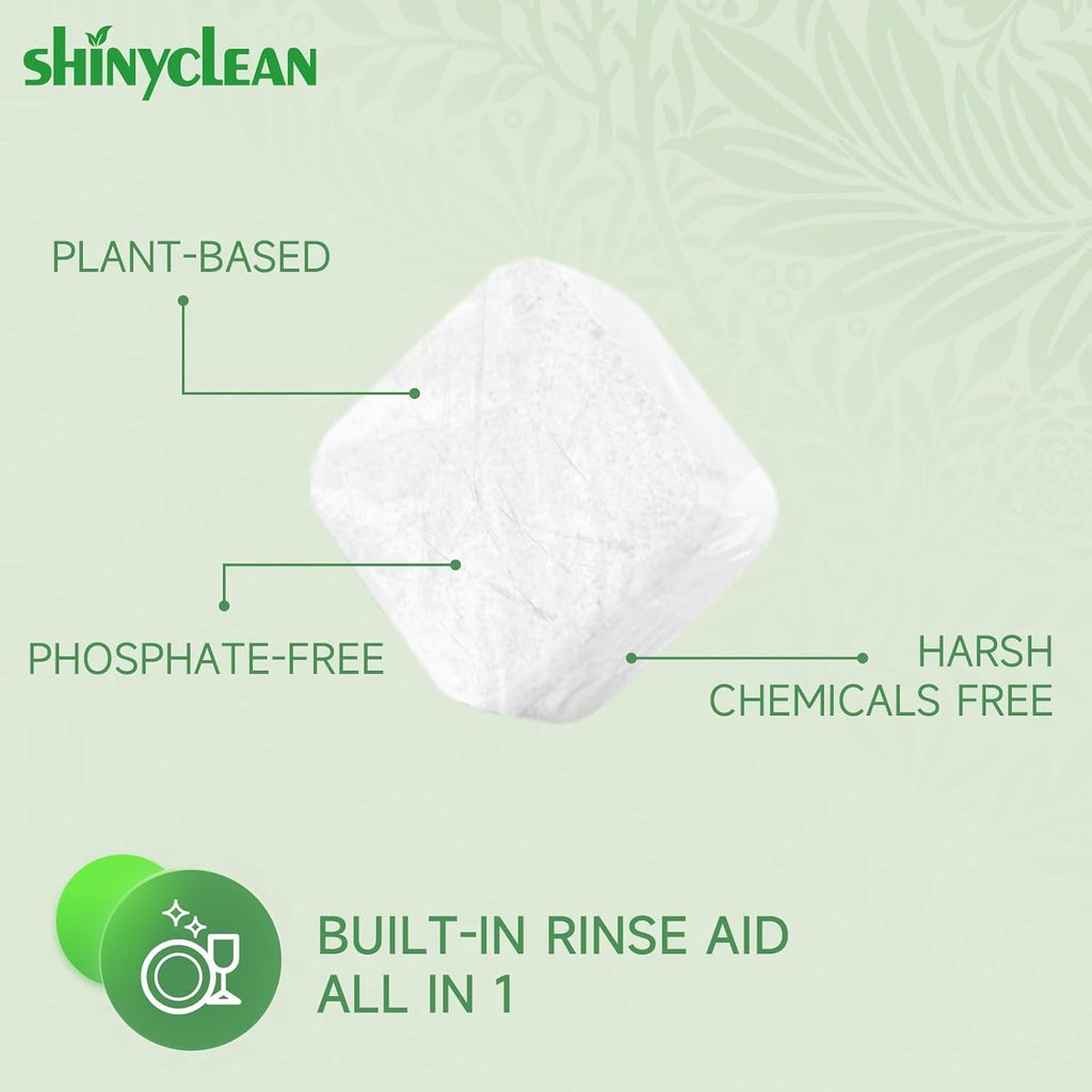 All-in-1 Dishwasher Tablets with Built-in Rinse Aid, 62 Count