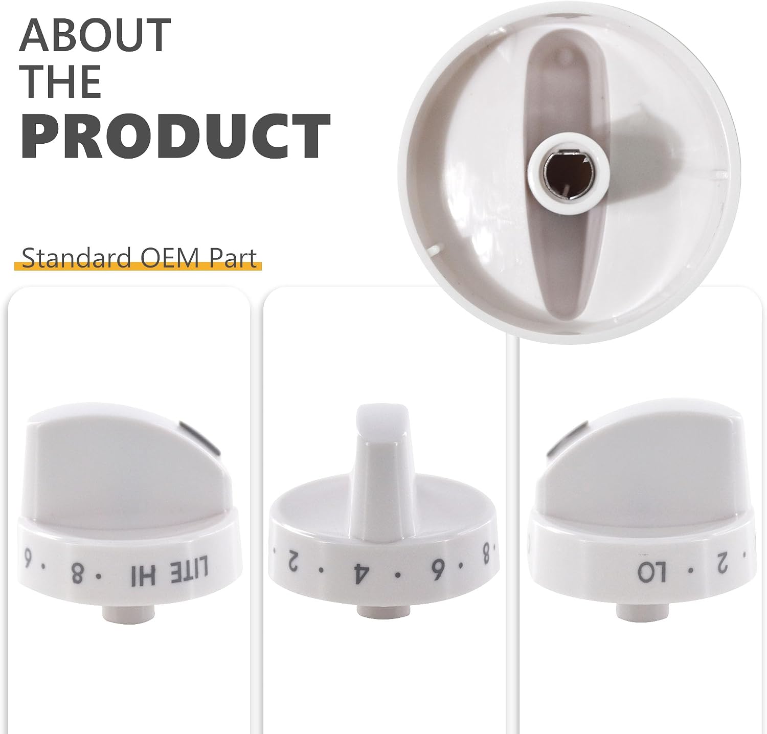 316442512 Stove Knob White Gas Oven Range Control Assembly (1PACK) | Compatible with Frigidaire, Kenmore, Sears Burner
