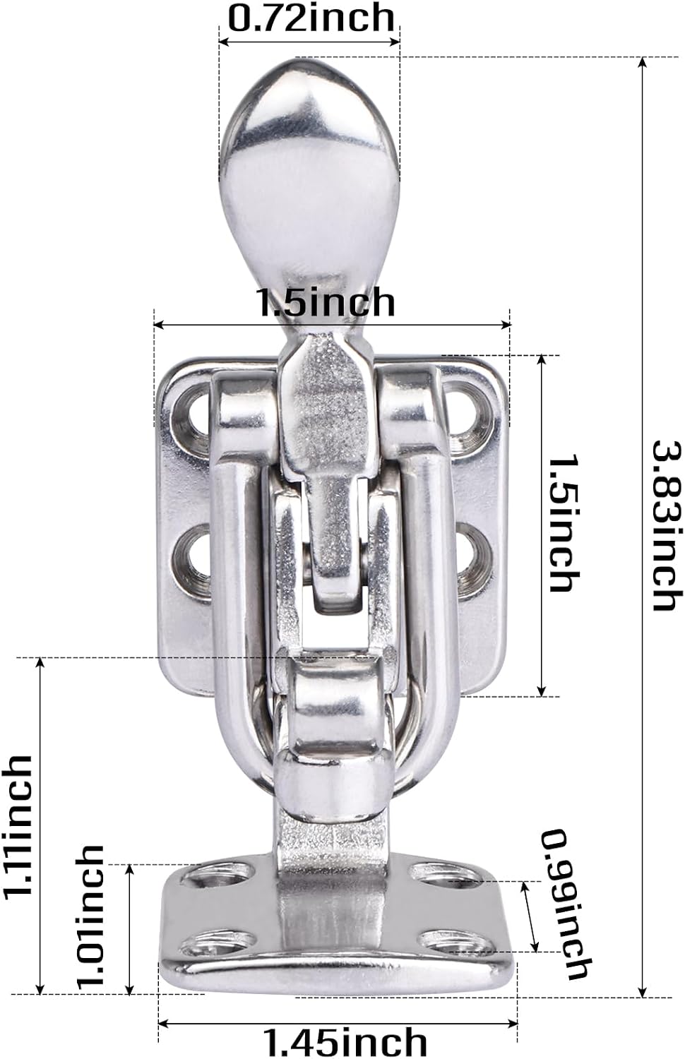 NovelBee 2pcs 90 Degree Clamp Latches,Boat Hatch Latches,Hold Down Clamp