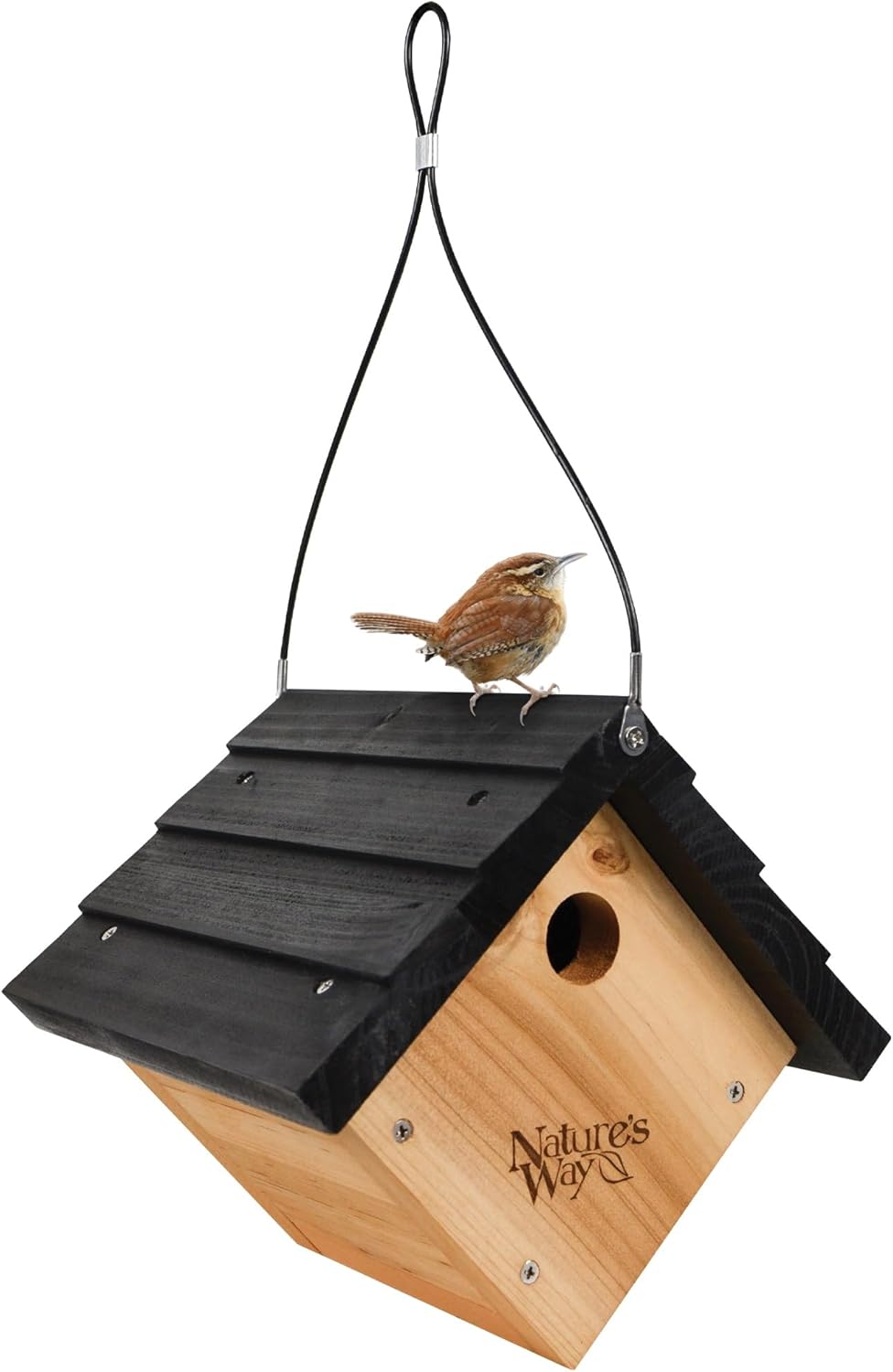 Bird Products CWH1 Cedar Wren House, 8" x 8.875" x 8.125", standard, Brown