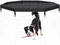 Dog Playpen Top Cover Only for 8 Panel 24 Inch Pet Playpen, Black Mesh Shade Cover for Small Medium Pets, Indoor