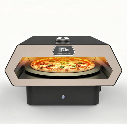 16" Propane Gas Portable Outdoor Pizza Oven w/Pulse Ignition, Auto Rotating Stone and Thermometer - Carry Bag, Peel