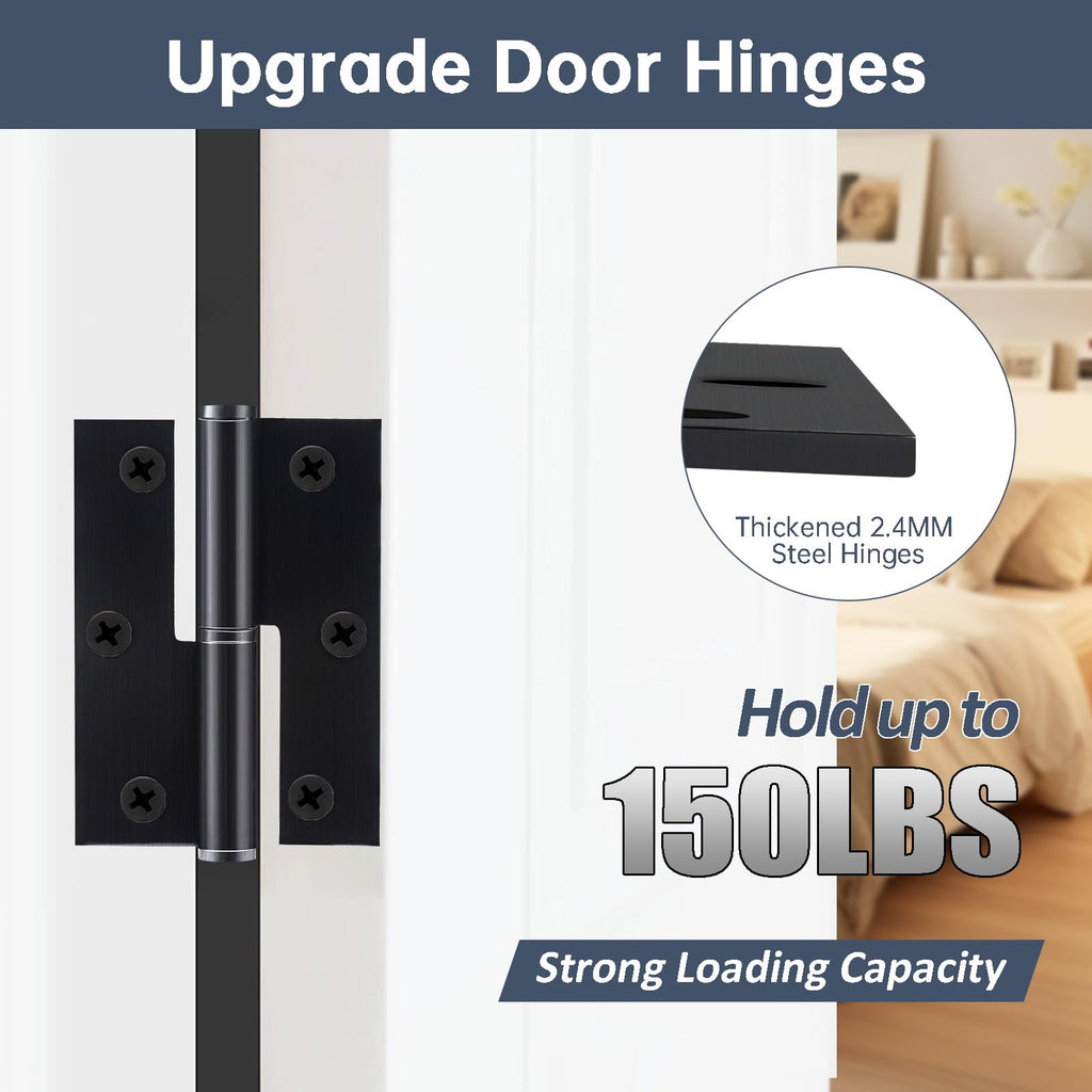 Black Lift Off Door Hinges 3.5IN for Exterior Interior,6 Pack,Right