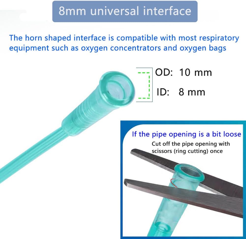 12 Packs of high Flow Ultra Soft Nasal Oxygen Cannula, Green Tube Body canulas, Each Individually Packaged with