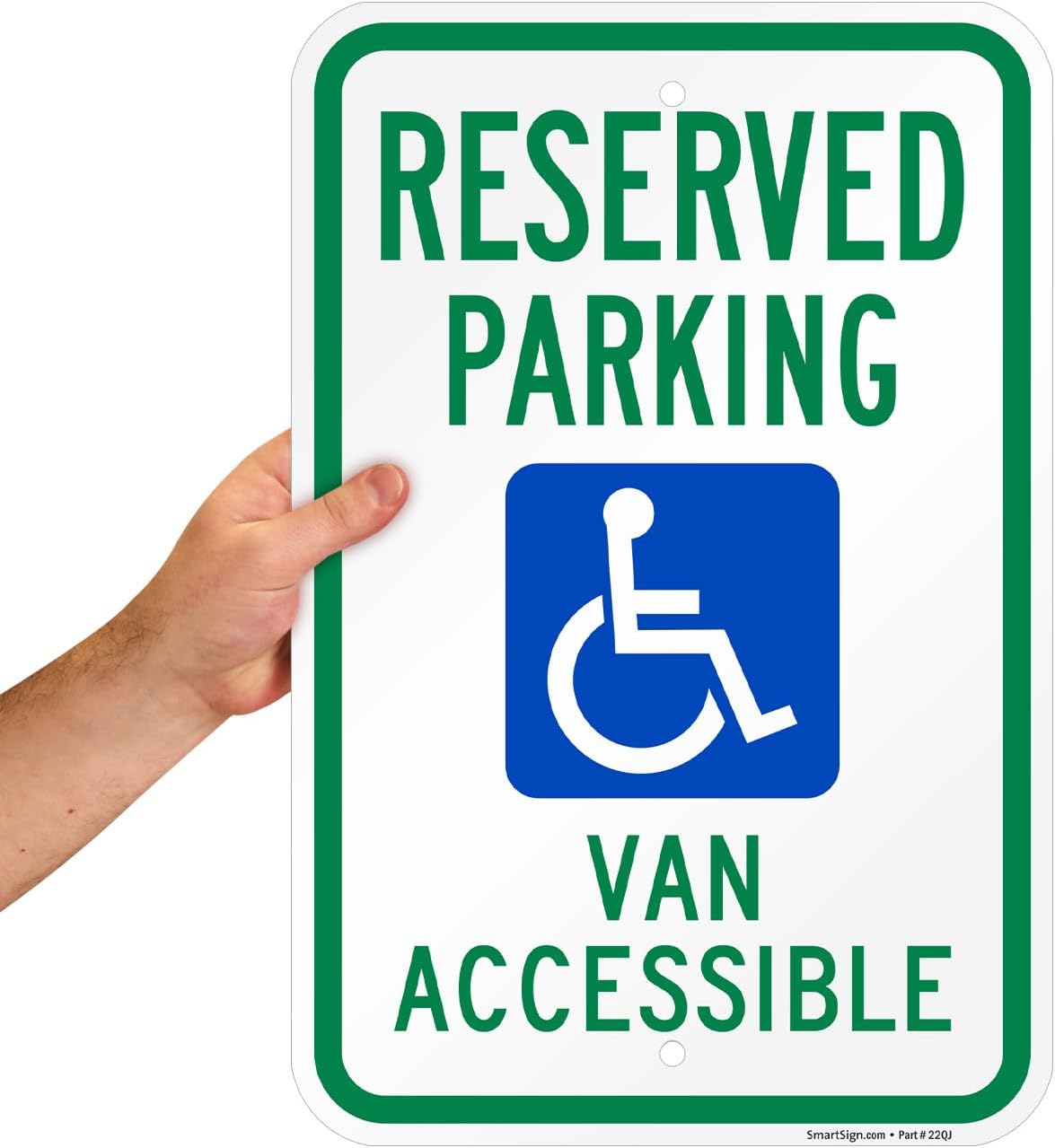 "Reserved Parking - Van Accessible" Handicap Parking Sign | 12" x 18" Aluminum