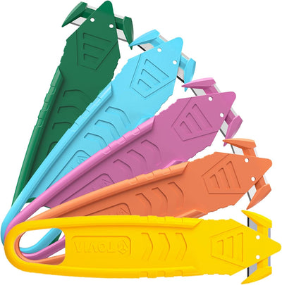 Safety Box Cutter, Package Opener, Safety Knife 5pcs Assorted color