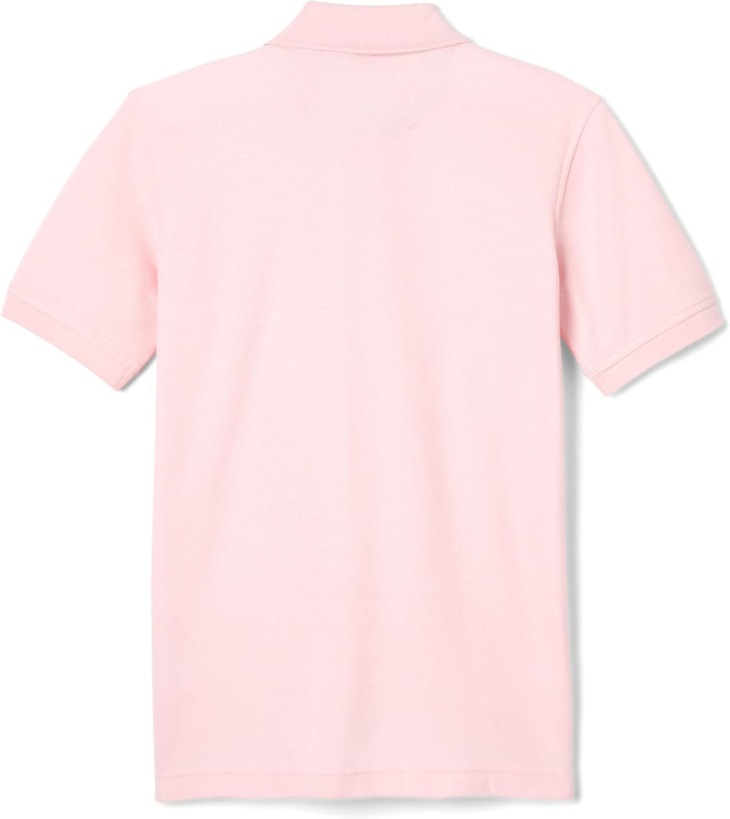Boys Short Sleeve Pique Polo Shirt (Standard & Husky), Pink, Medium (8)