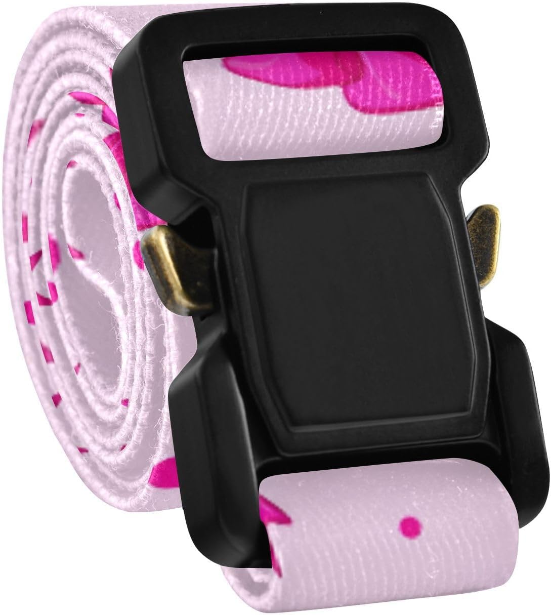 Bow Tie Adjustable Kids Elastic Belts, Girls Boys Stretch Waist Belt with Aluminum Alloy Buckle