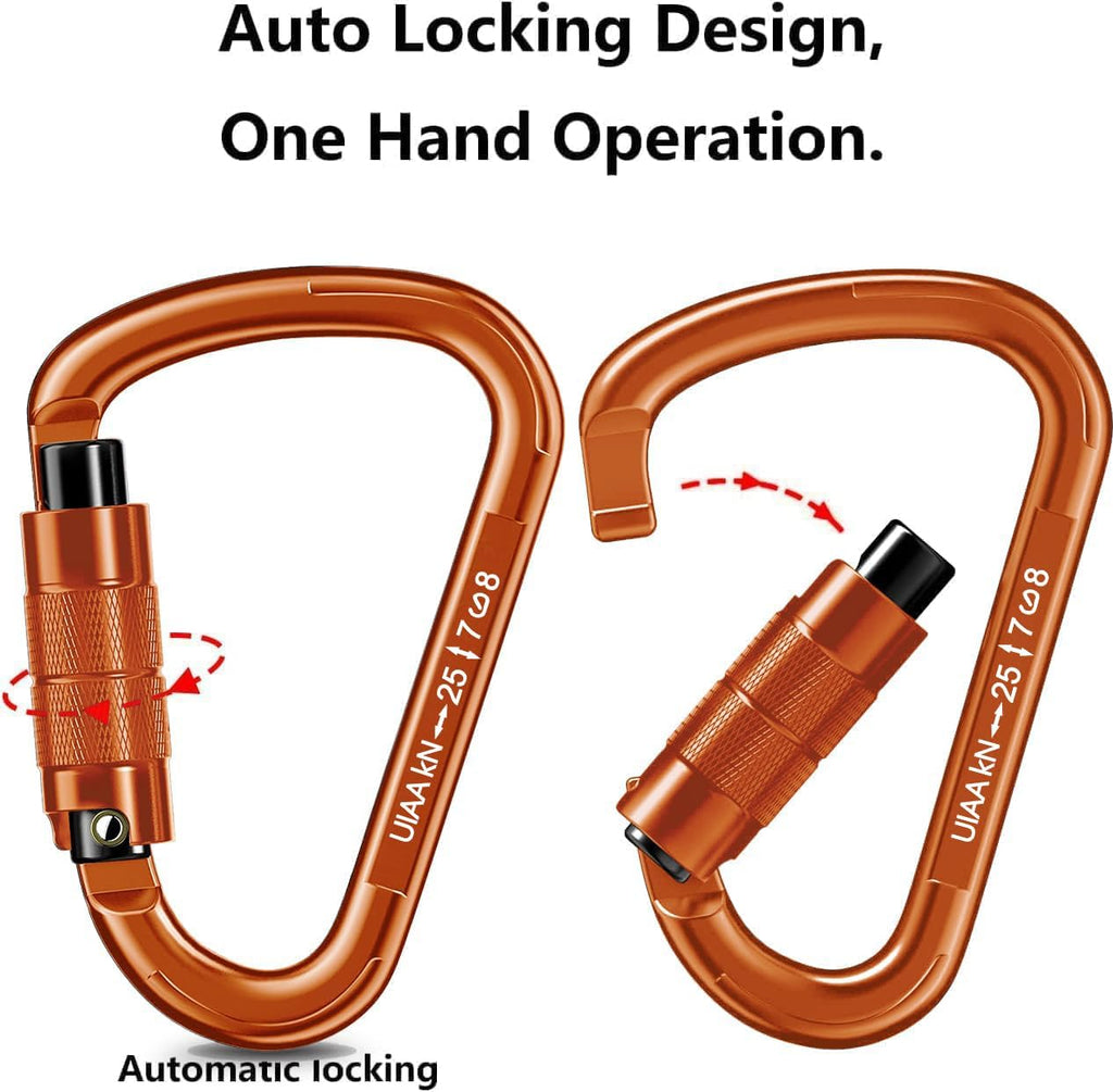 Auto Locking Carabiner Heavy Duty Carabiner 25kN UIAA Certified Climbing Carabiner Climbing Equipment Safety