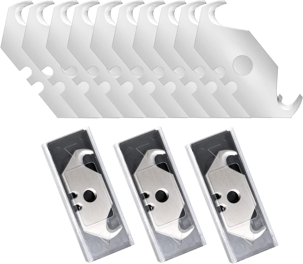 30 Pack Utility Knife Hook Blades, SK5 Box Cutter & Razor Blades