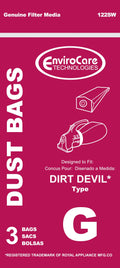 EnviroCare Replacement Vacuum Cleaner Dust Bags made to fit Royal Dirt Devil Type G Hand Vacuums 3 Pack